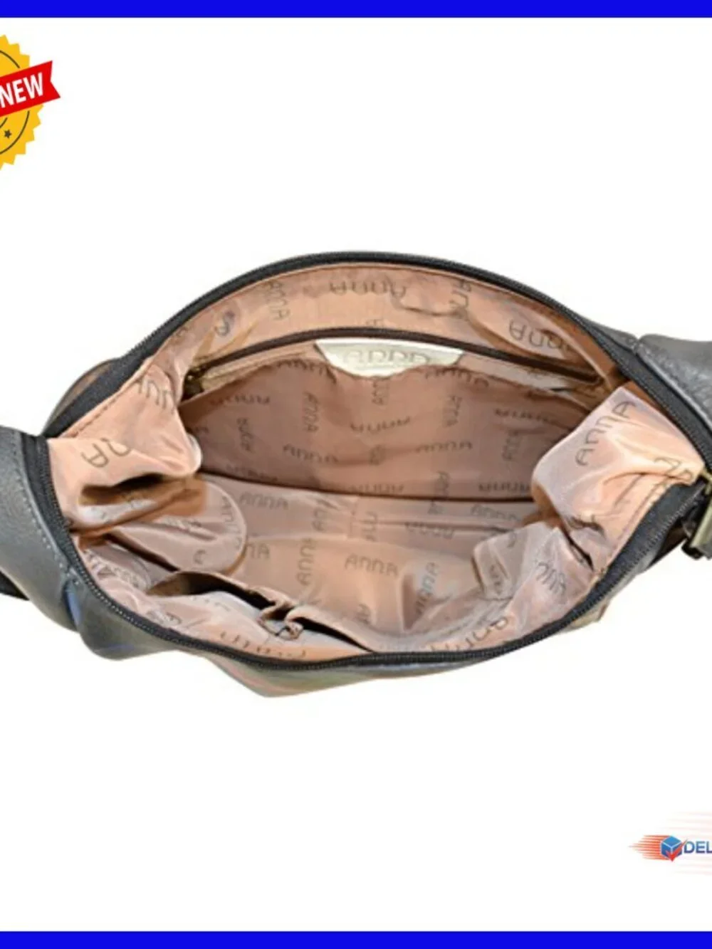 Genuine Leather Handpainted Hobo Bag with Multiple Pockets Adjustable Strap